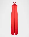 Retroféte Becs Satin Halter Gown