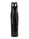 Retroféte 'bella' Long Dress With Wide Neckline And Sequined Details