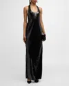 Retroféte 'bella' Long Dress With Wide Neckline And Sequined Details In Black