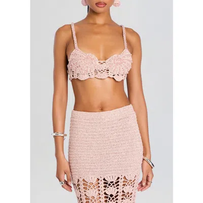 Retroféte Retrofête Bellini Crochet Top In Pink
