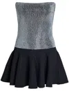 Retroféte Bello Strapless Crystal-embellished Cotton And Cashmere-blend Mini Dress In Black