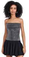 Retroféte Bello Strapless Crystal-embellished Cotton And Cashmere-blend Mini Dress In Black/silver