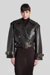 Retroféte Biker Jacket In Brown Leather In Black