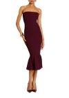 Retroféte Blerina Strapless Sparkly Knit Midi Dress In Metallic Port