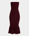 Retroféte Blerina Strapless Sparkly Knit Midi Dress In Metallic Port