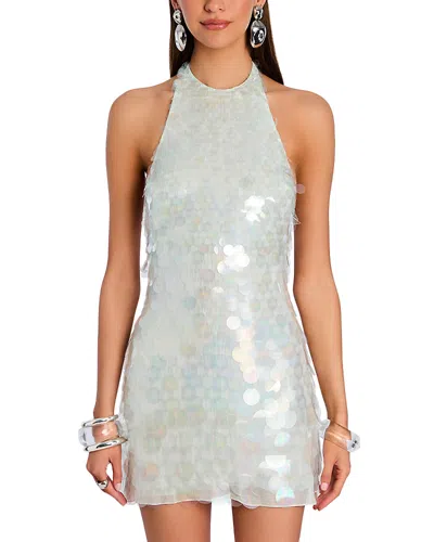 Retroféte Bondera Paillette Halter Mini Dress In Blue