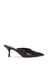 Retroféte Bonnie Leather Mule In Burgundy Croco