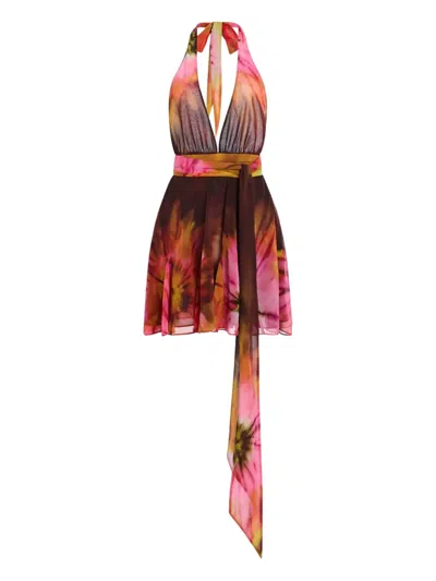 Retroféte Briola V-neck Mini Dress In Multi