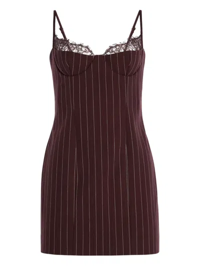 Retroféte Brona Lace-detailing Dress In Brown