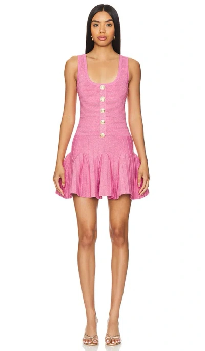 Retroféte Brooke Dress In Metallic Candy Pink