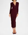Retroféte Buffy Knit Dress Metallic Port In Metallic Port