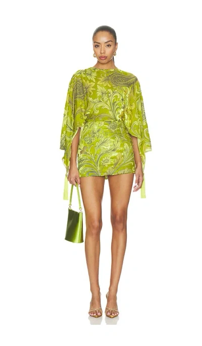 Retroféte Camassi Velvet Dress In Green