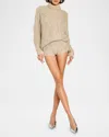 Retroféte Camden Embellished Turtleneck Sweater In Lattesilver
