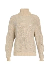 Retroféte Camden Embellished Turtleneck Sweater In Latte/silver