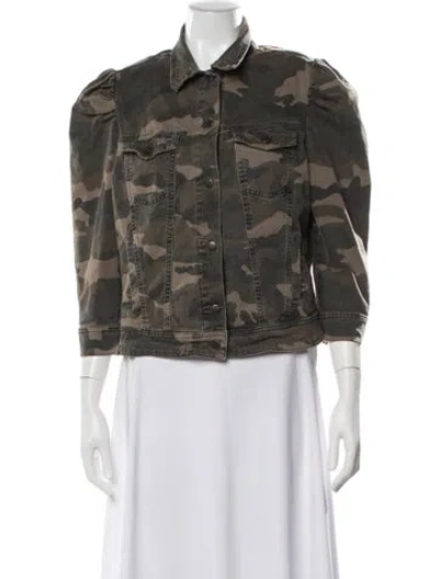 Pre-owned Retroféte Camouflage Print Denim Jacket In Green