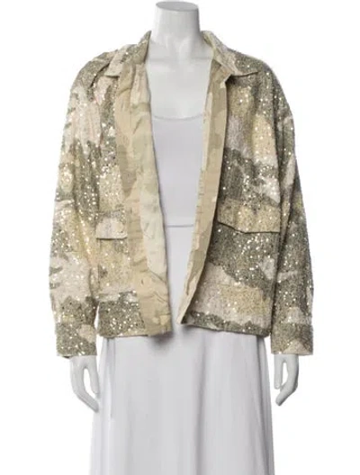 Pre-owned Retroféte Camouflage Print Jacket W/ Tags In Green/neutrals