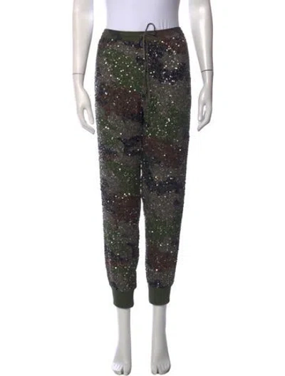 Pre-owned Retroféte Camouflage Print Straight Leg Pants In Green