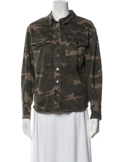 Pre-owned Retroféte Camouflage Print Utility Jacket In Green