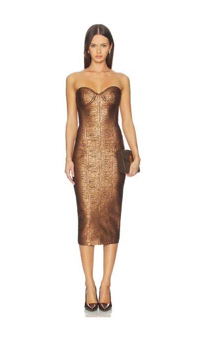 Retroféte Charlize Dress In Brown