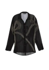 Retroféte Cherish Embellished Shirt In Black In Black