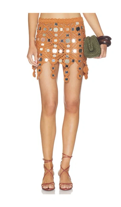 Retroféte Clarie Skirt In Metallic Rust