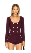 Retroféte Clemence Bandage Top In Metallic Mulberry