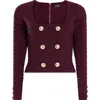 Retroféte Clemence Bandage Top In Metallic Mulberry