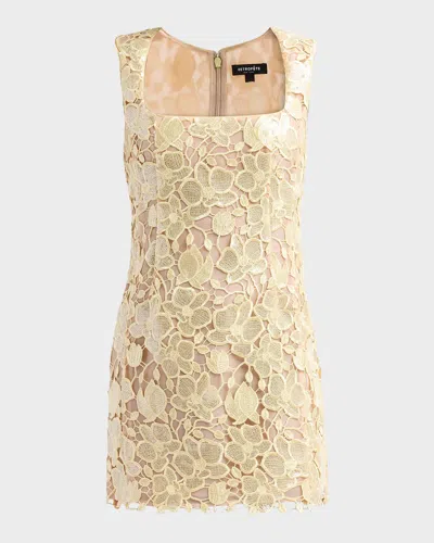 Retroféte Clone Elainy Sequined Lace Mini Dress In Neutral