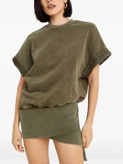 Retroféte Coleen Ribbed Mini Dress In Green