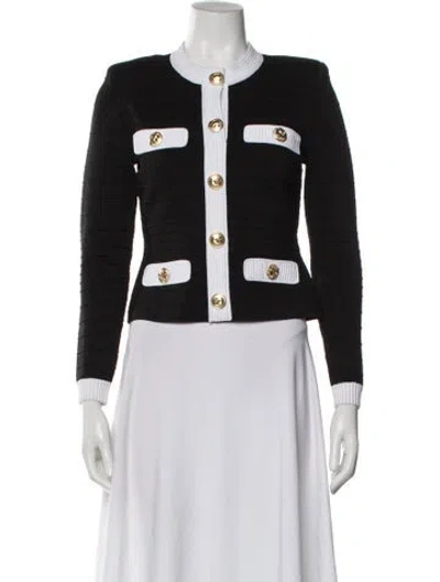 Pre-owned Retroféte Colorblock Pattern Evening Jacket In Black