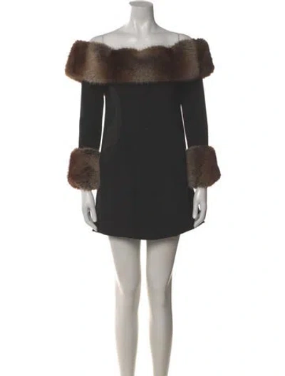 Pre-owned Retroféte Colorblock Pattern Mini Dress In Black