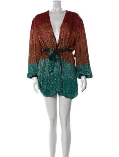 Pre-owned Retroféte Colorblock Pattern Mini Dress In Pink