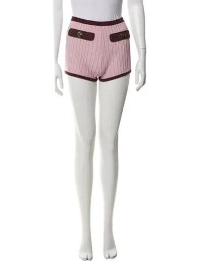 Pre-owned Retroféte Colorblock Pattern Mini Shorts In White