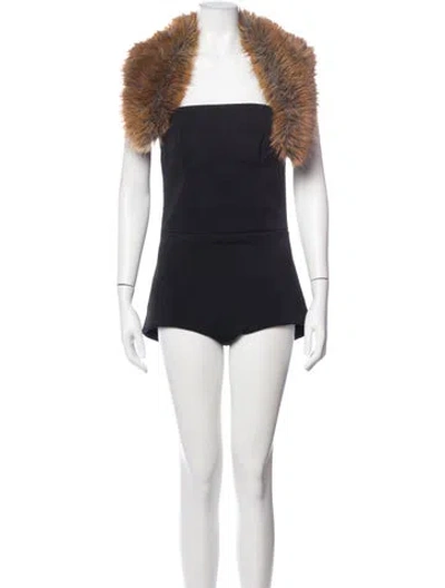 Pre-owned Retroféte Colorblock Pattern Square Neckline Romper In Multi