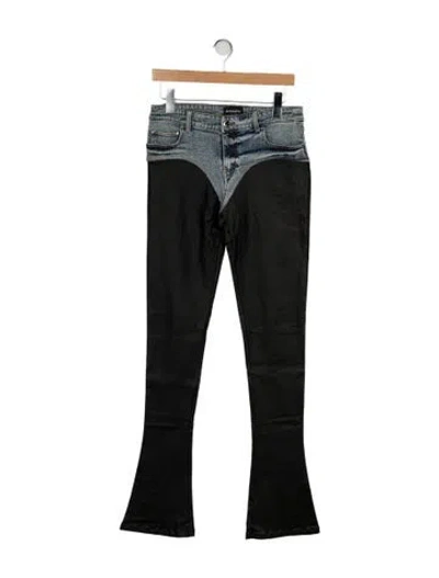 Pre-owned Retroféte Colorblock Pattern Wide Leg Pants In Black