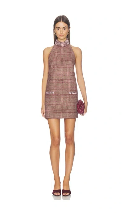 Retroféte Concord Embellished Dress Heritage Plaid In Pink