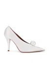 Retroféte Corinna Satin Heel In Winter White & Pearl