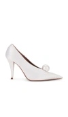 Retroféte Corinna Satin Heel In Winter White & Pearl