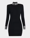Retroféte Corinth Embellished High-neck Mini Dress In Multi