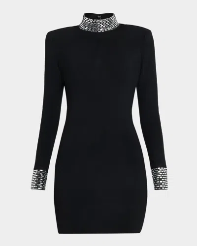 RETROFÉTE CORINTH EMBELLISHED HIGH-NECK MINI DRESS
