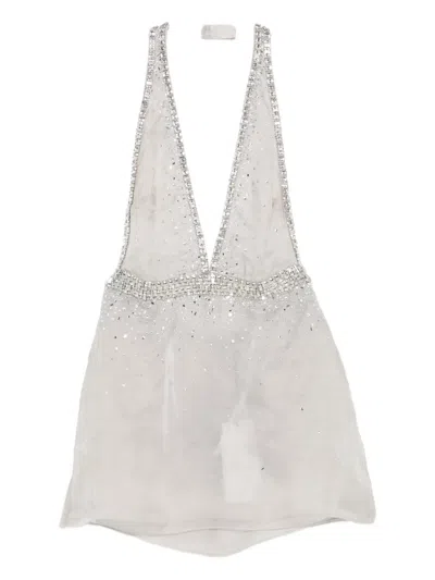Retroféte Courtnee Embellished Mini Dress In Gray