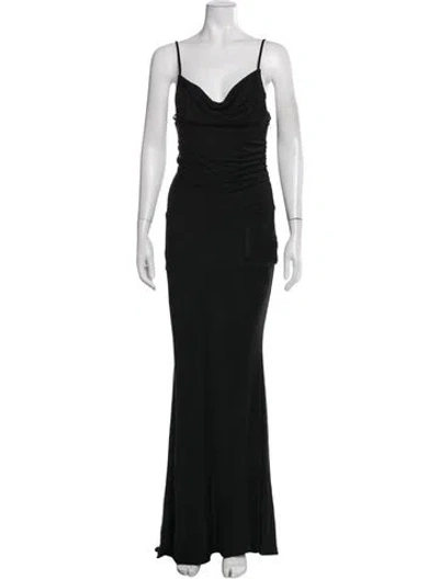 Pre-owned Retroféte Cowl Neck Long Dress In Black