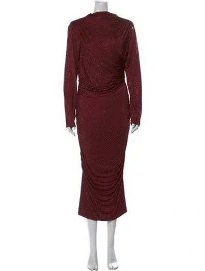 Pre-owned Retroféte Cowl Neck Long Dress In Burgundy