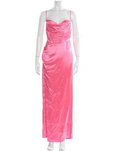 Pre-owned Retroféte Cowl Neck Long Dress In Pink