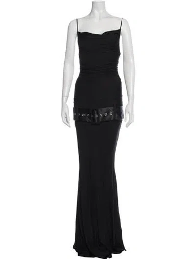 Pre-owned Retroféte Cowl Neck Midi Length Dress W/ Tags In Black