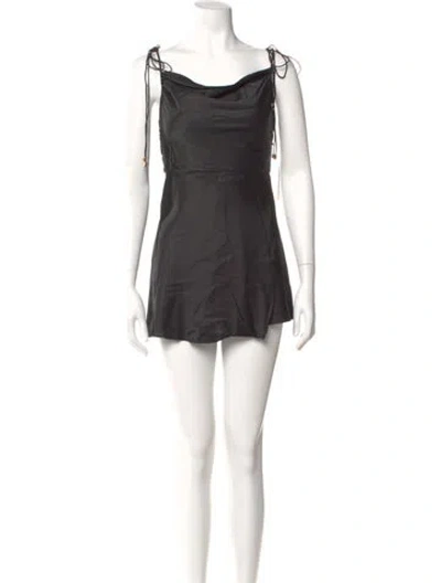 Pre-owned Retroféte Cowl Neck Mini Dress In Black