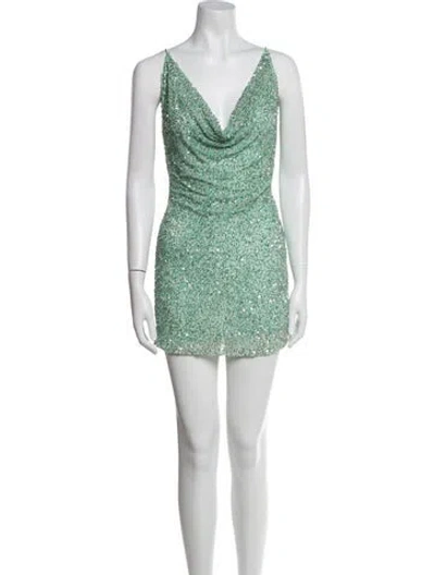 Pre-owned Retroféte Cowl Neck Mini Dress W/ Tags In Green