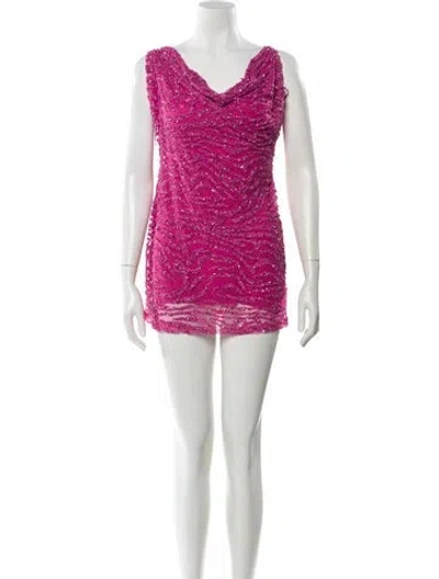 Pre-owned Retroféte Cowl Neck Mini Dress W/ Tags In Pink