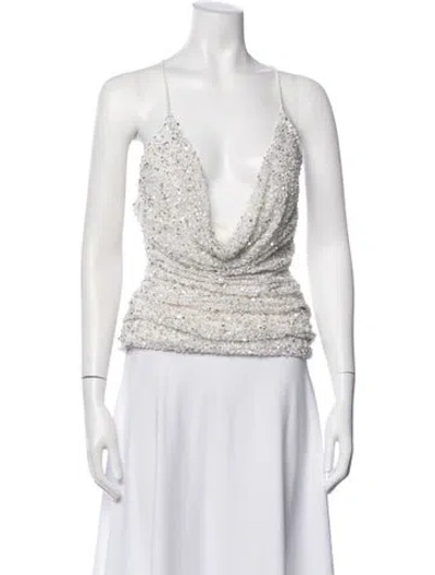 Pre-owned Retroféte Cowl Neck Sleeveless Top In Neutral