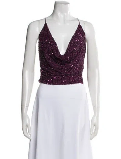 Pre-owned Retroféte Cowl Neck Sleeveless Top In Purple